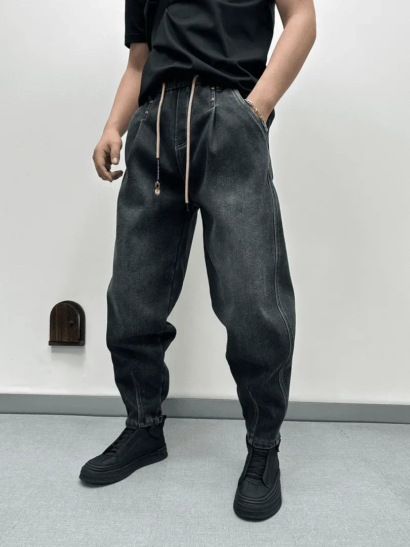 Fashion American High Street Jeans Loose Harem Denim Trousers High Quality Luxury Brand Pants