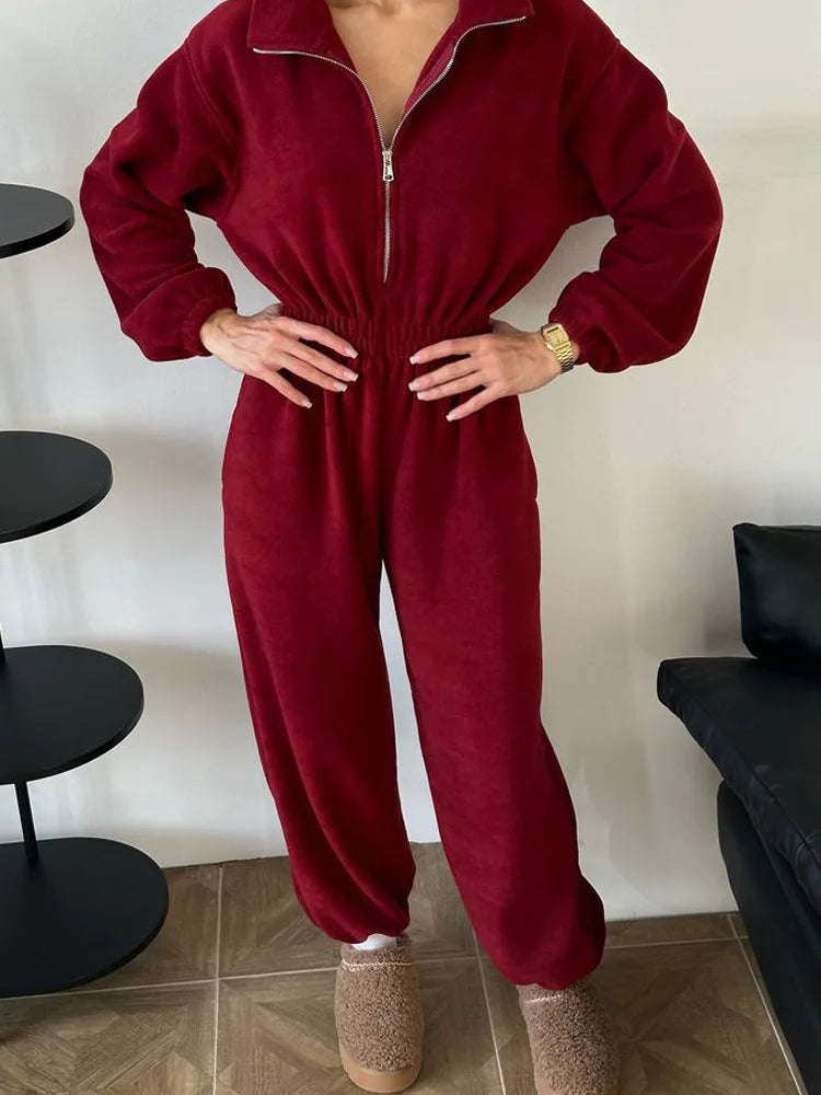 Sports and leisure contrast color jumpsuit jumpsuit fashion trend street jumpsuit women’s suit new women clothing