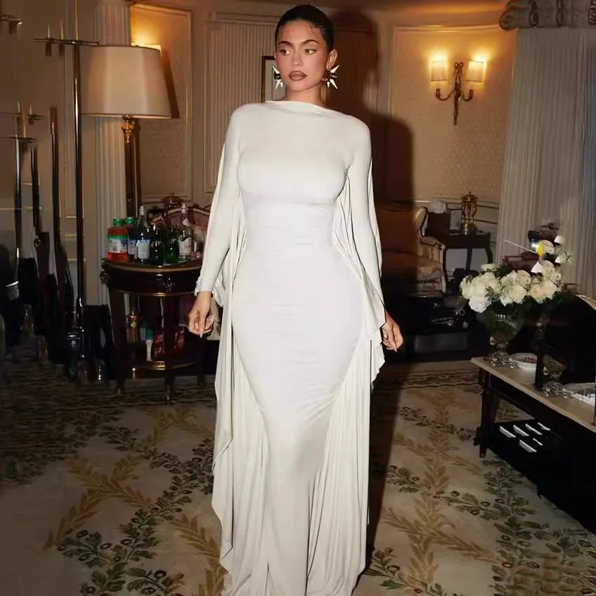 Elegant Autumn Women's Dress Trendy Show Style Comfortable Batwing Version Party Dress