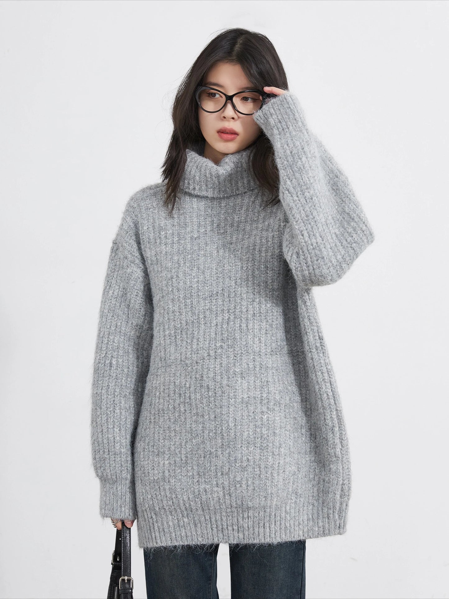 CHIC VEN Women Turtleneck Sweaters Solid Loose Casual Pullovers Bottom Thick Warm Female Jumpers Knitwear Autumn Winter 2025