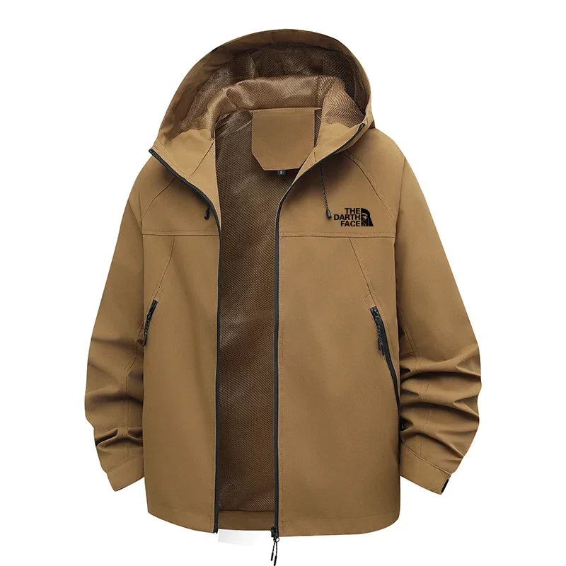 New spring and autumn men's casual jacket, outdoor fashionable windproof and waterproof printed high-quality cycling men's coat