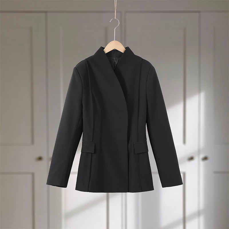 Classic Suit Jacket Long Pant Set Women Vintage Waist-cinching Jackets Straight Pants Sets Female Autumn Chic Street Outfits