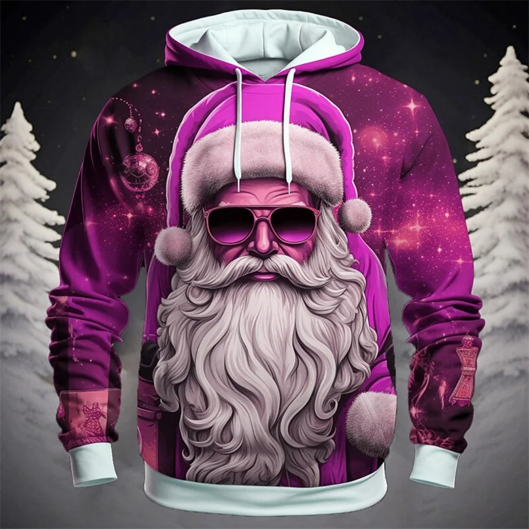 Women's Vintage Christmas Santa Print Sweatshirts Long Sleeve Crewneck Pullover Festive Street Style Spring Fall Holiday Fashion