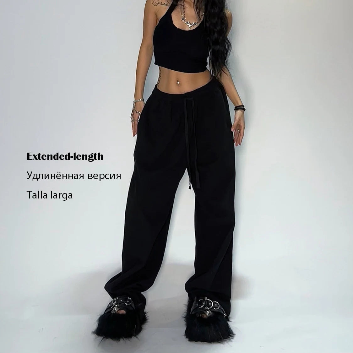 Casual and Comfy Grey Sweatpants for Women with Starchy Waist Loose Fit and Parachute Pants