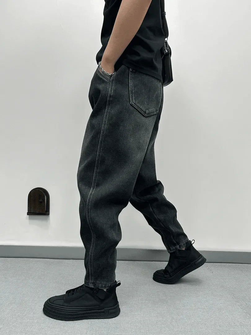 Fashion American High Street Jeans Loose Harem Denim Trousers High Quality Luxury Brand Pants