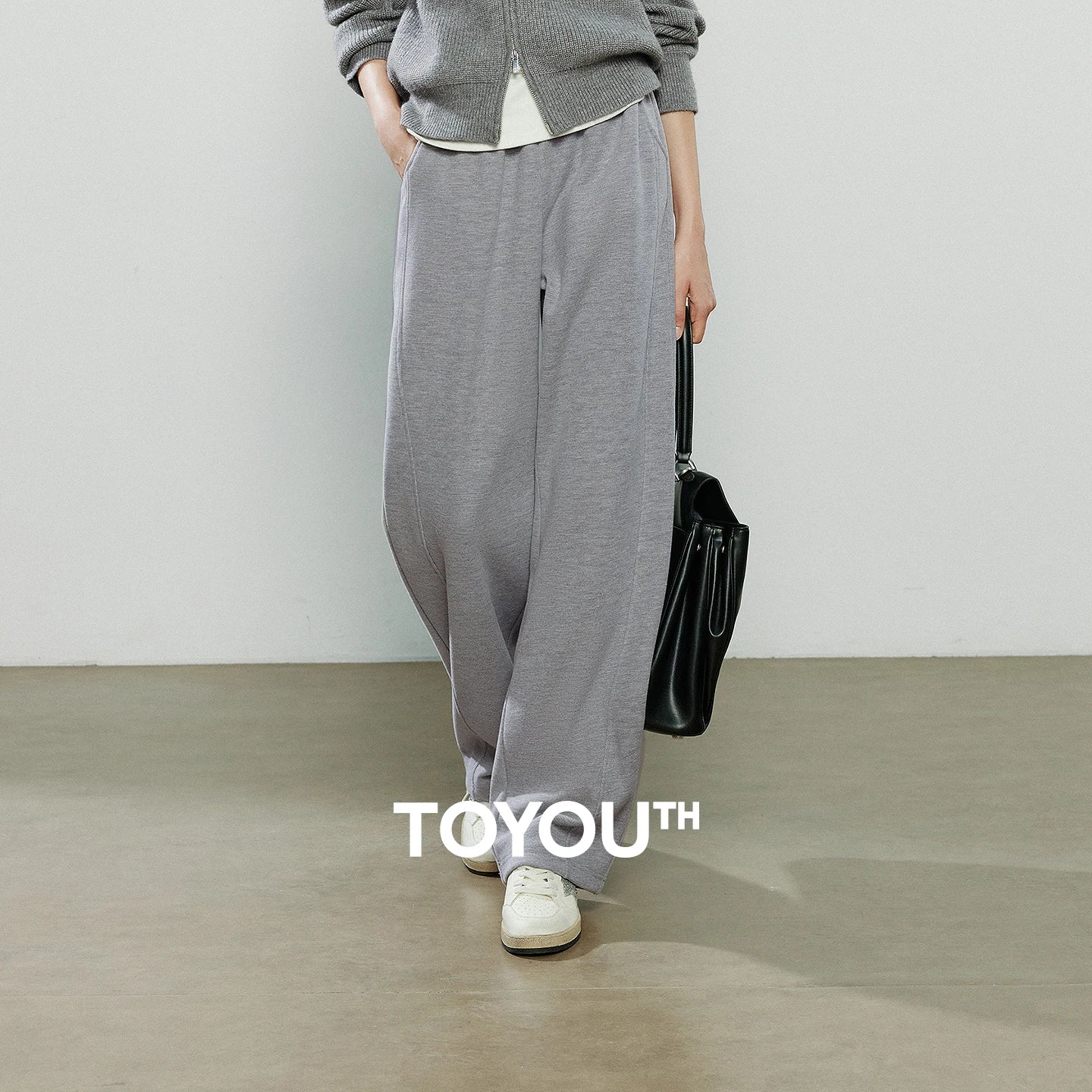 TOYOUTH Women's Casual Pants 2025 Winter New Cashmere-like Fleece-lined Tapered Thick Warm Trousers