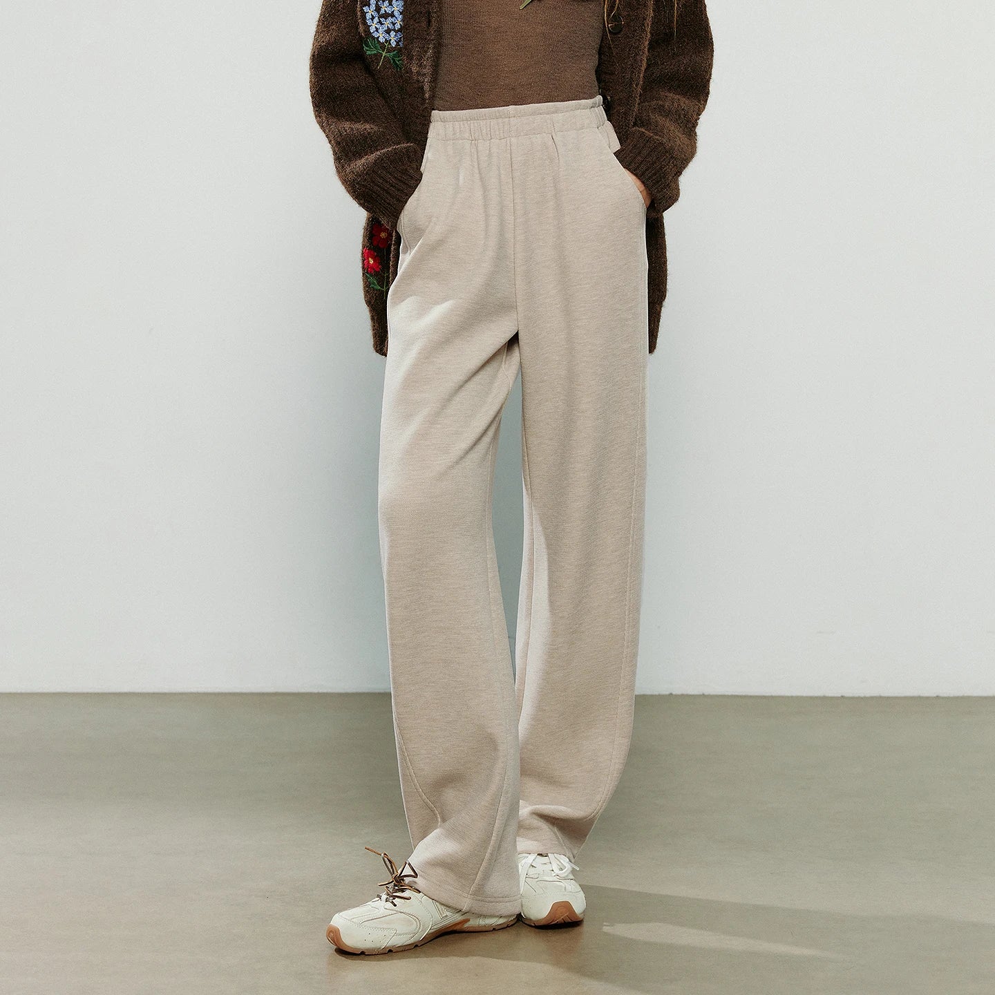 TOYOUTH Women's Casual Pants 2025 Winter New Cashmere-like Fleece-lined Tapered Thick Warm Trousers